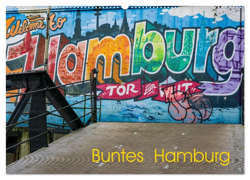 Buntes Hamburg (Wandkalender 2026 DIN A2 quer) CALVENDO Monatskalender