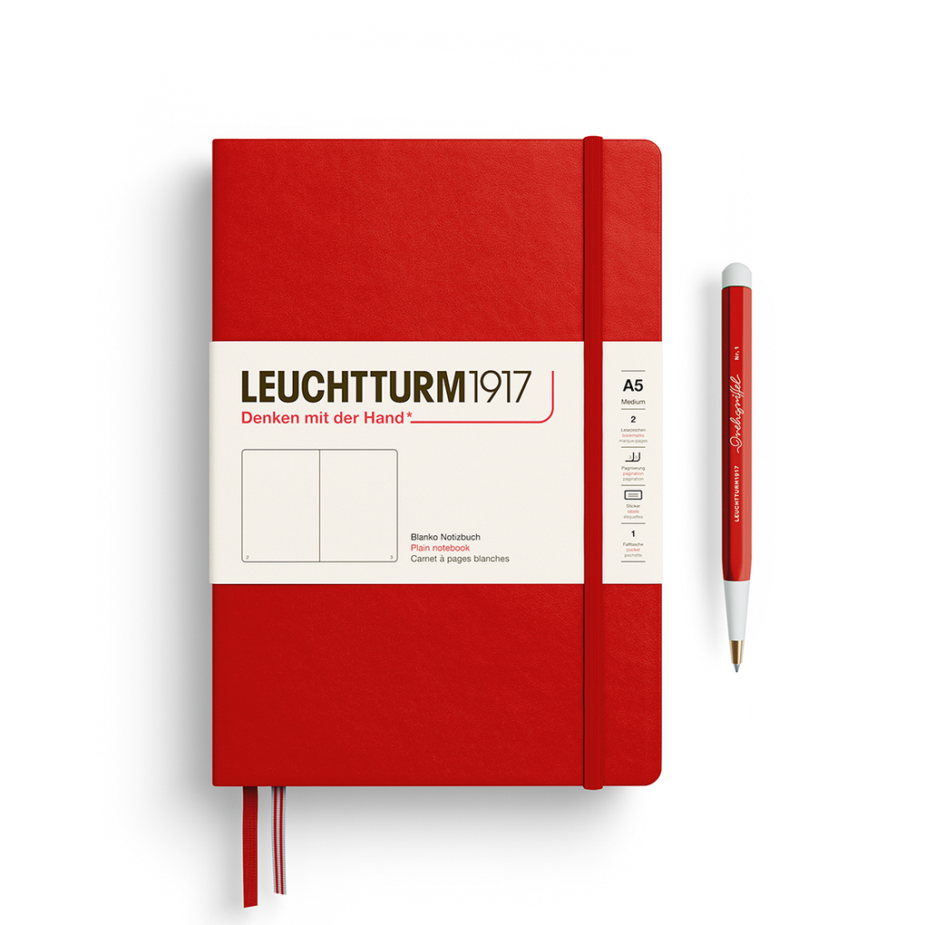 Leuchtturm1917 Notizbuch Medium (A5) Hardcover 251 Nummerierte Seiten Cherry Blanko