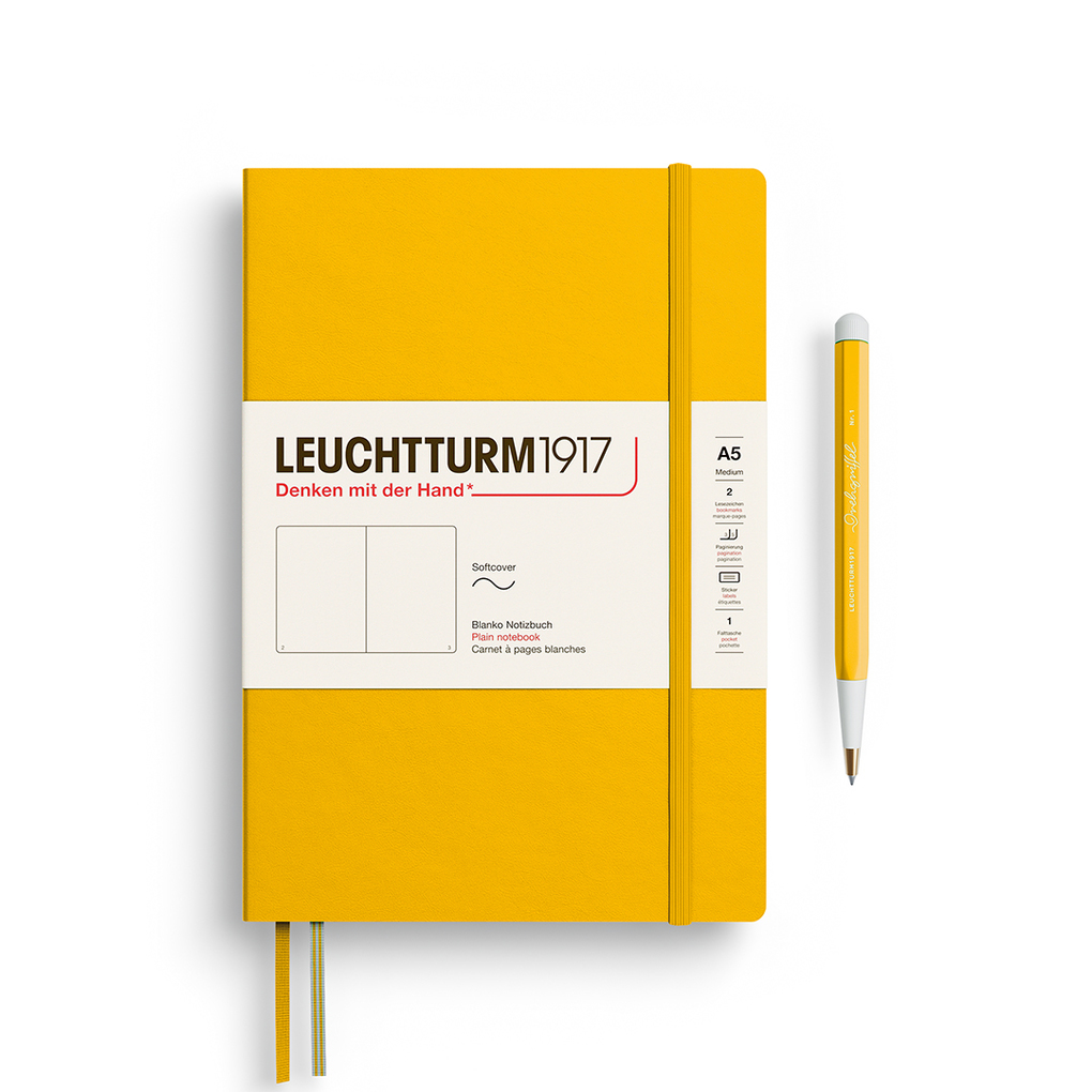 Notizbuch Medium (A5) Softcover 123 nummerierte Seiten Sunflower blanko
