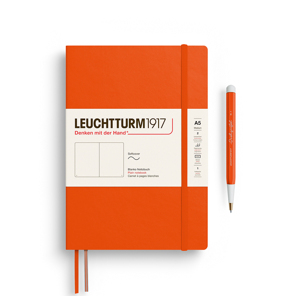 Leuchtturm1917 Notizbuch Medium (A5) Softcover 123 Nummerierte Seiten Pumpkin Blanko