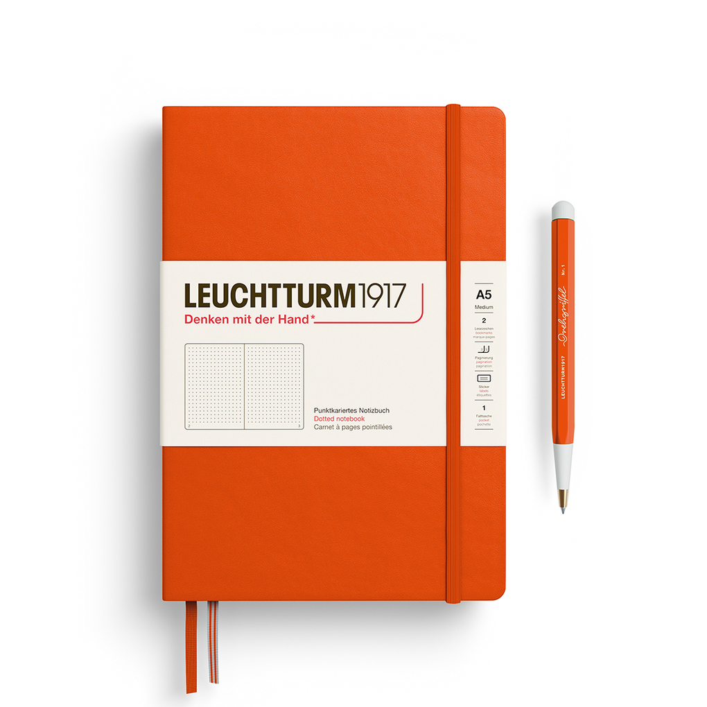 Leuchtturm1917 Notizbuch Medium (A5) Hardcover 251 Nummerierte Seiten Pumpkin Dotted