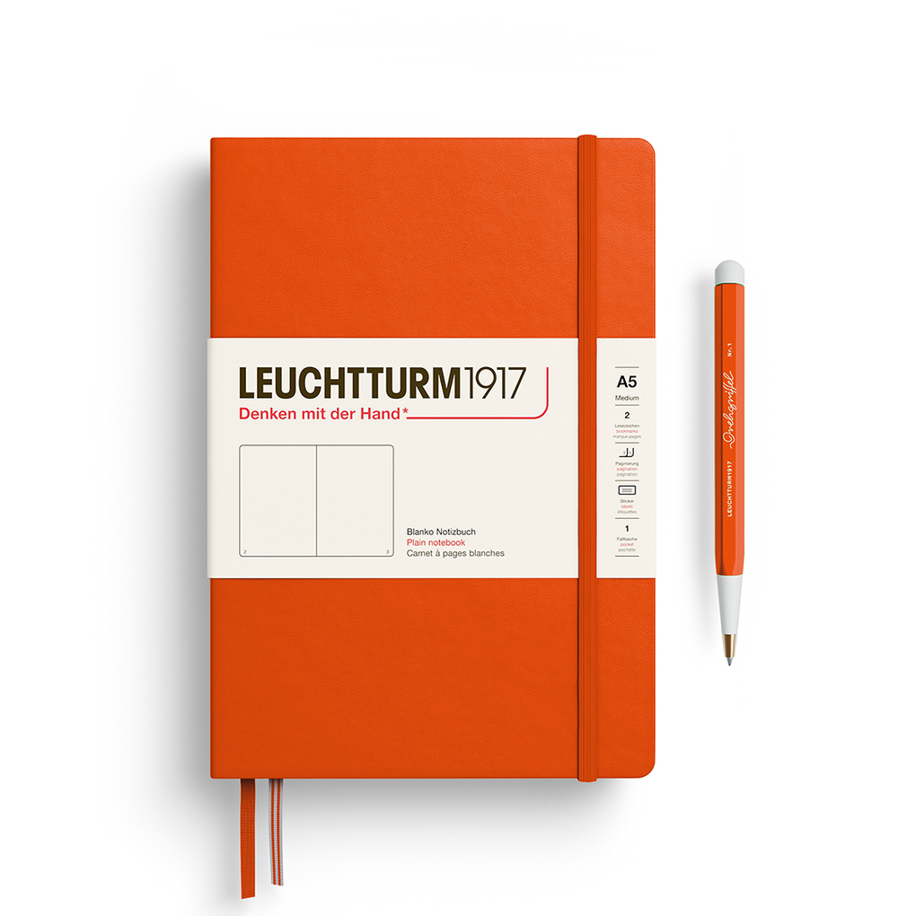 Leuchtturm1917 Notizbuch Medium (A5) Hardcover 251 Nummerierte Seiten Pumpkin Blanko