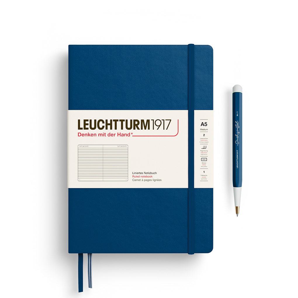 Leuchtturm1917 Notizbuch Medium (A5) Hardcover 251 Nummerierte Seiten Indigo Liniert
