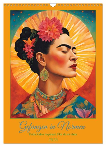 Gefangen in Normen. Frida Kahlo inspiriert. Flor de mi alma (Wandkalender 2026 DIN A3 hoch) CALVENDO Monatskalender