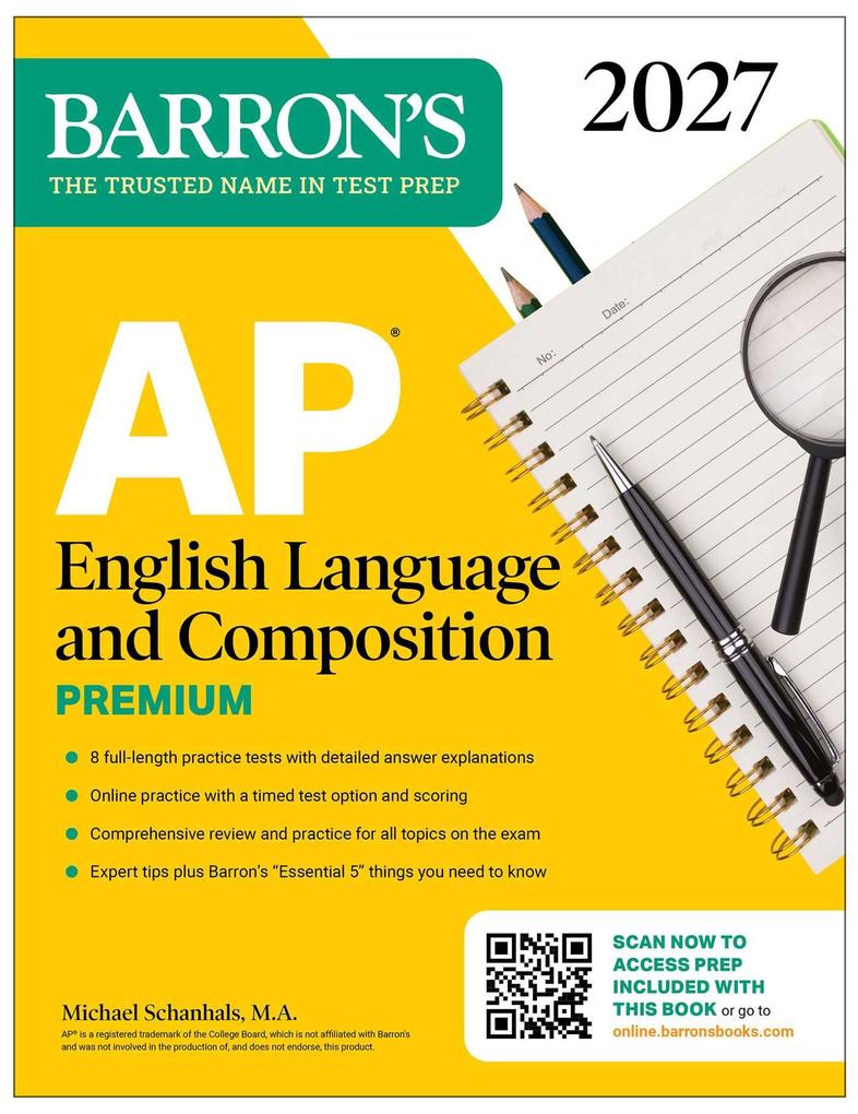 AP English Language and Composition Premium 2027: Prep Book with 8 Practice Tests + Online Practice