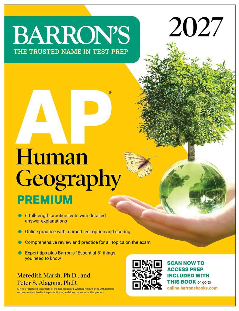 AP Human Geography Premium 2027: Prep Book with 6 Practice Tests+ Comprehensive Review + Online Practice