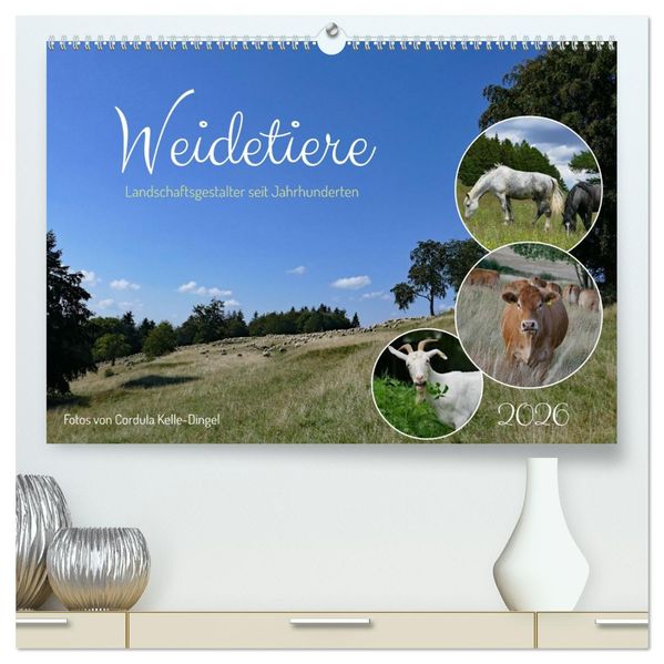 Weidetiere - Landschaftsgestalter seit Jahrhunderten (hochwertiger Premium Wandkalender 2026 DIN A2 quer) Kunstdruck in Hochglanz
