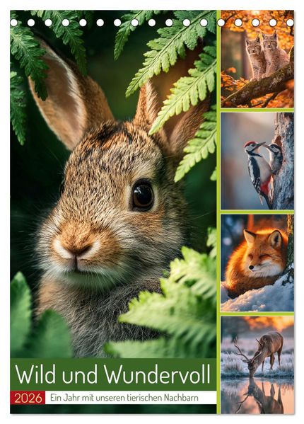Wild und Wundervoll (Tischkalender 2026 DIN A5 hoch) CALVENDO Monatskalender