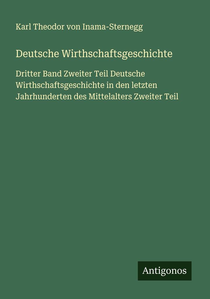 Deutsche Wirthschaftsgeschichte