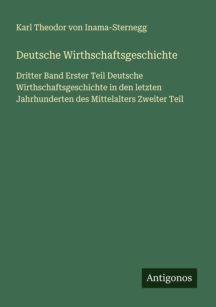 Deutsche Wirthschaftsgeschichte