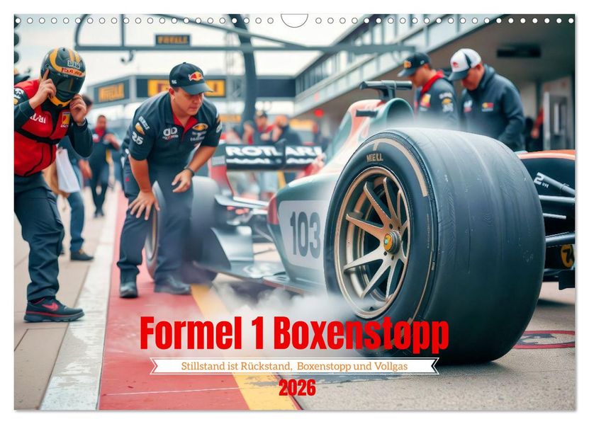 Formel 1 Boxenstopp (Wandkalender 2026 DIN A3 quer) CALVENDO Monatskalender