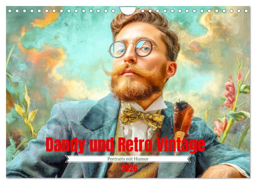 Dandy und Retro Vintage - Portraits mit Humor (Wandkalender 2026 DIN A4 quer) CALVENDO Monatskalender