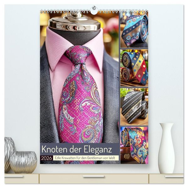 Knoten der Eleganz. Edle Krawatten für den Gentleman von Welt (hochwertiger Premium Wandkalender 2026 DIN A2 hoch) Kunstdruck in Hochglanz