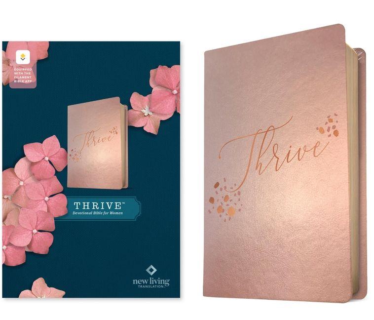 NLT Thrive Devotional Bible for Women Filament Enabled (Leatherlike Rose Metallic)