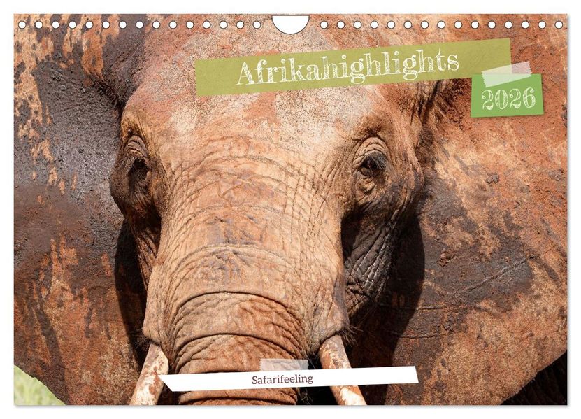 Afrikahighlights - Safarifeeling (Wandkalender 2026 DIN A4 quer) CALVENDO Monatskalender