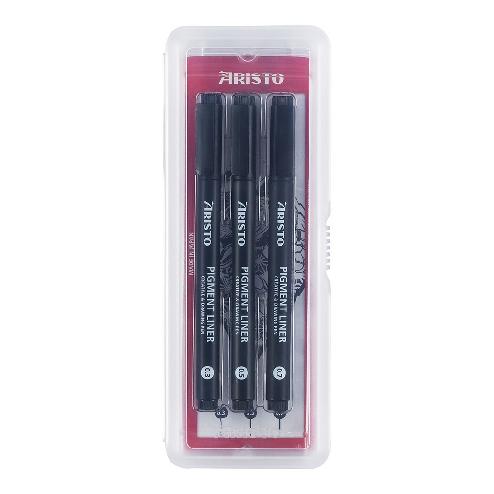 ARISTO Pigment Liner 3er-Set schwarz Stärken 0.3/0.5/0.7 mm