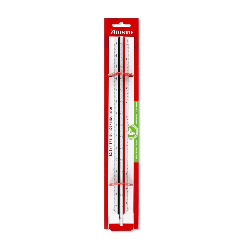 ARISTO College Dreikantmaßstab (F) 1:25:5:10:20:50:100 im Ecoblister