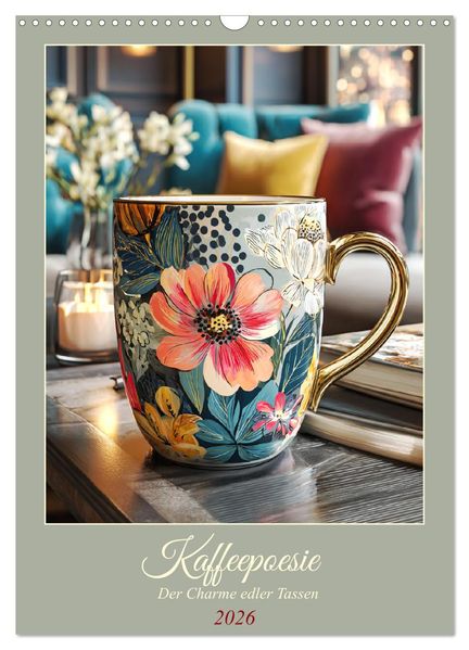 Kaffeepoesie. Der Charme edler Tassen (Wandkalender 2026 DIN A3 hoch) CALVENDO Monatskalender