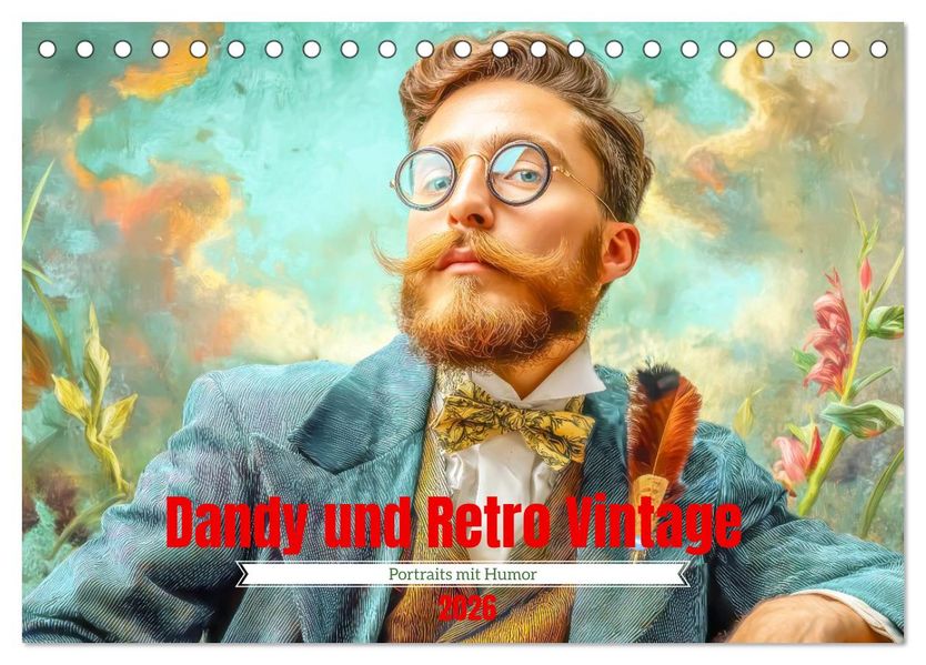 Dandy und Retro Vintage - Portraits mit Humor (Tischkalender 2026 DIN A5 quer) CALVENDO Monatskalender