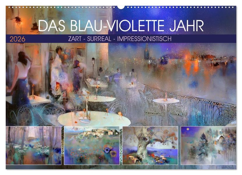 Das blau-violette Jahr (Wandkalender 2026 DIN A2 quer) CALVENDO Monatskalender