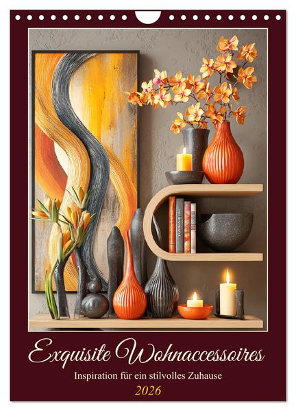 Exquisite Wohnaccessoires. Inspiration für ein stilvolles Zuhause (Wandkalender 2026 DIN A4 hoch) CALVENDO Monatskalender