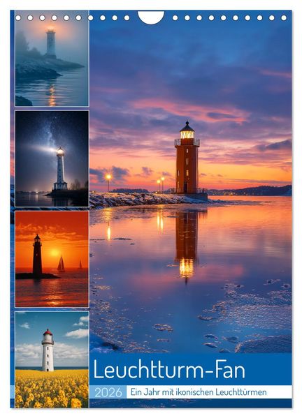 Leuchtturm-Fan (Wandkalender 2026 DIN A4 hoch) CALVENDO Monatskalender