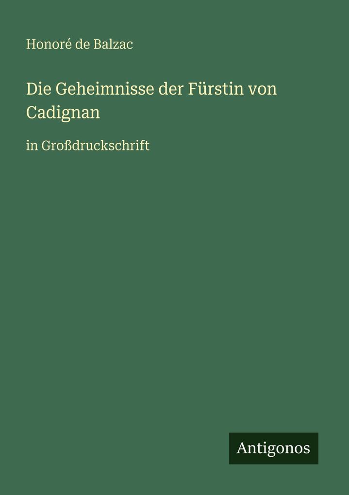 Die Geheimnisse der Fürstin von Cadignan
