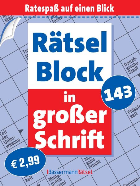Rätselblock in großer Schrift 143 (5 Exemplare à 299 EUR)