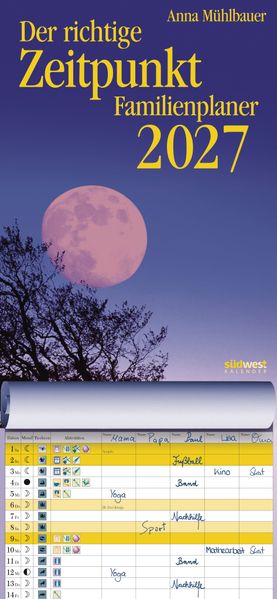 Der richtige Zeitpunkt Familienplaner 2027 - Monats-Wandkalender zum Aufhängen mit Spiralbindung 224 x 485 cm