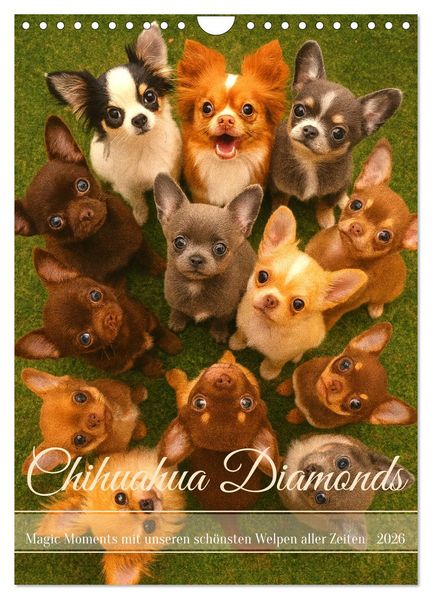 Chihuahua Diamonds - Magic Moments mit unseren schönsten Welpen aller Zeiten (Wandkalender 2026 DIN A4 hoch) CALVENDO Monatskalender