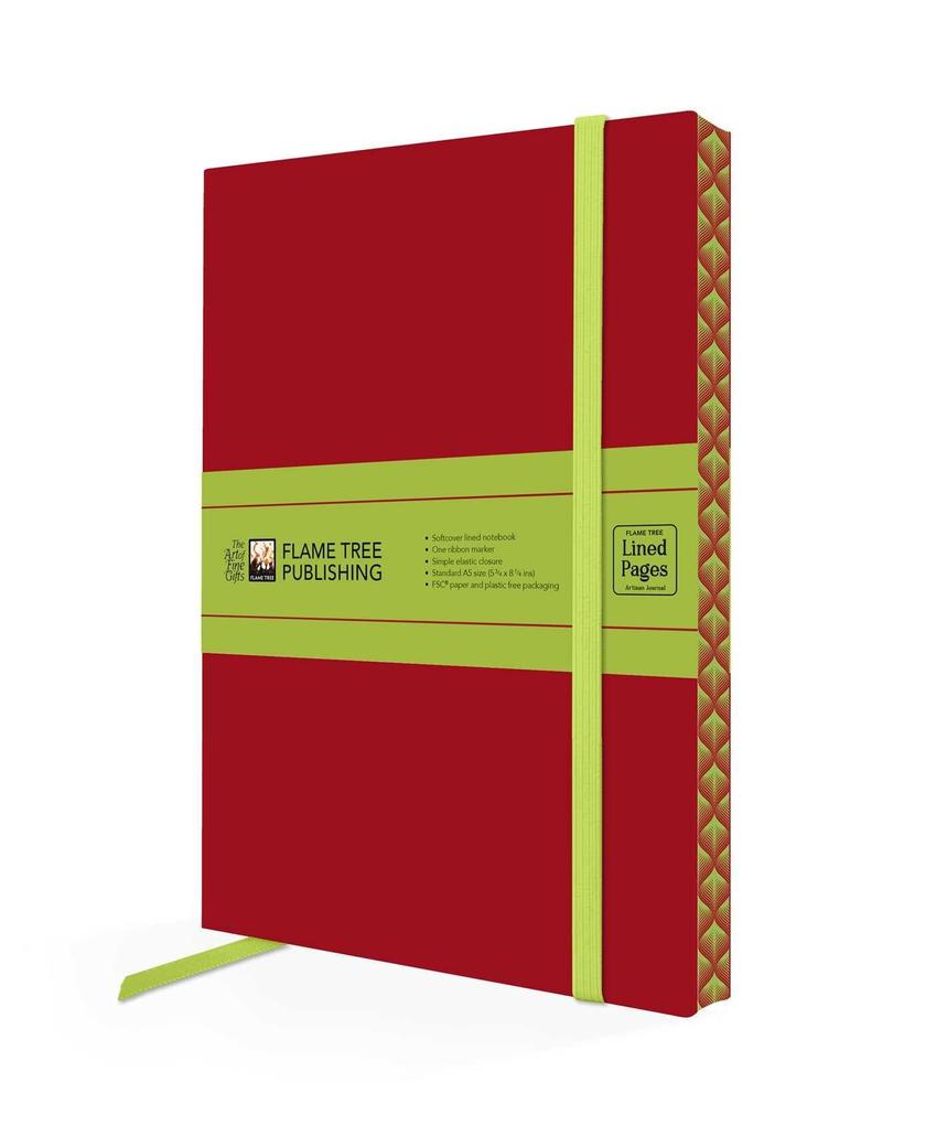 Ruby Red & Sage Green Artisan Paperback Notebook