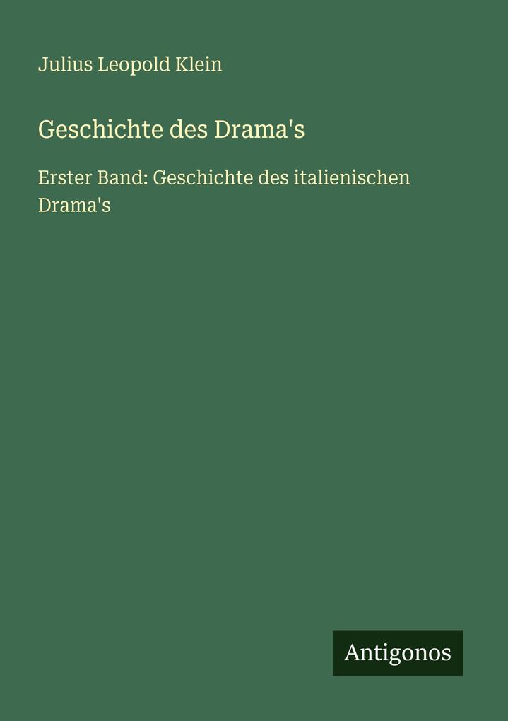 Geschichte des Drama's
