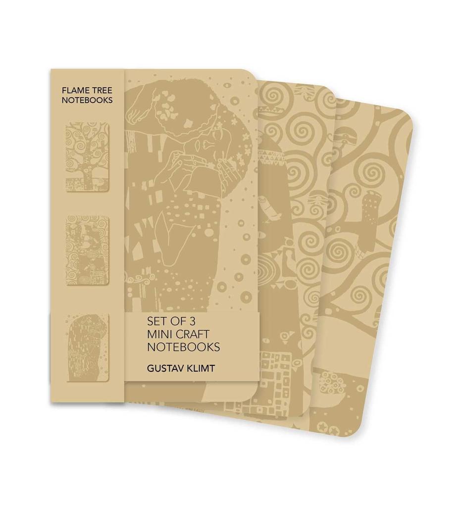 Gustav Klimt Set of 3 Mini Craft Notebooks