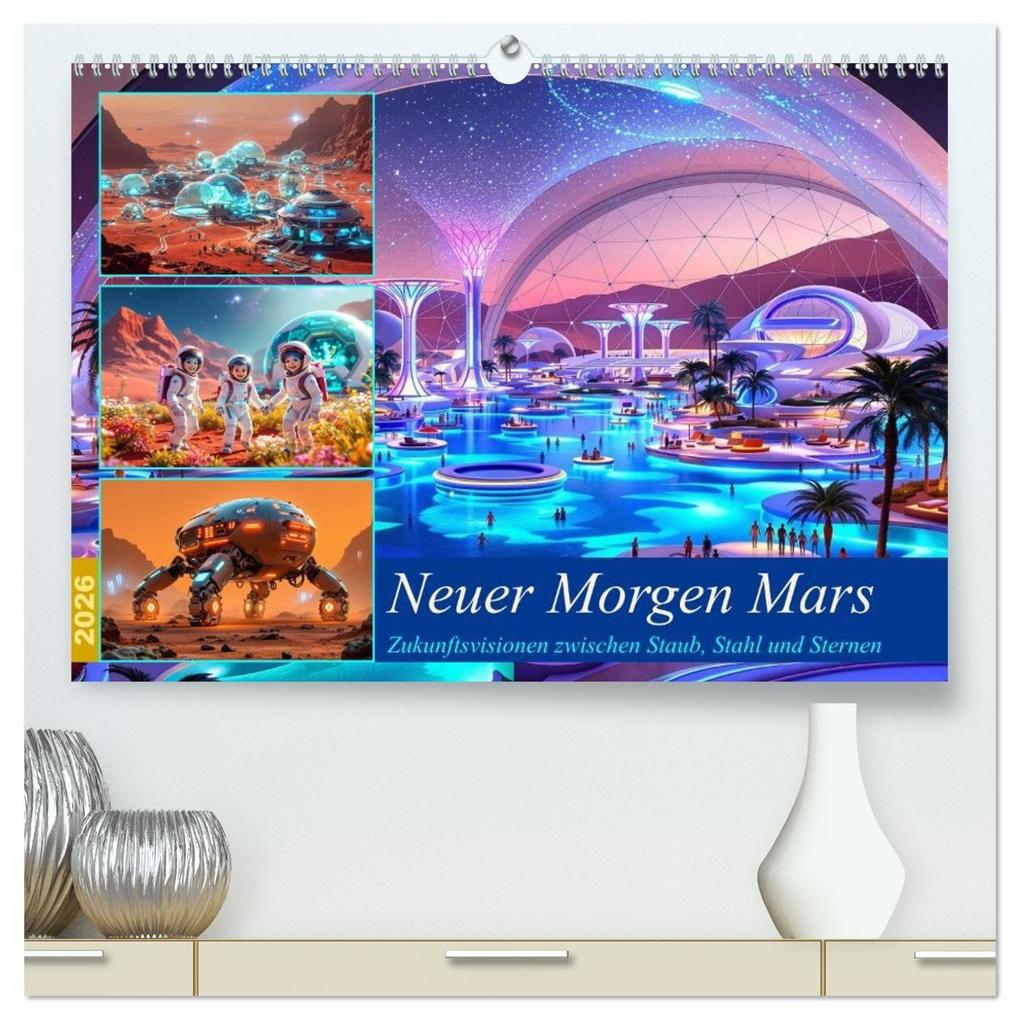 Neuer Morgen Mars (hochwertiger Premium Wandkalender 2026 DIN A2 quer) Kunstdruck in Hochglanz