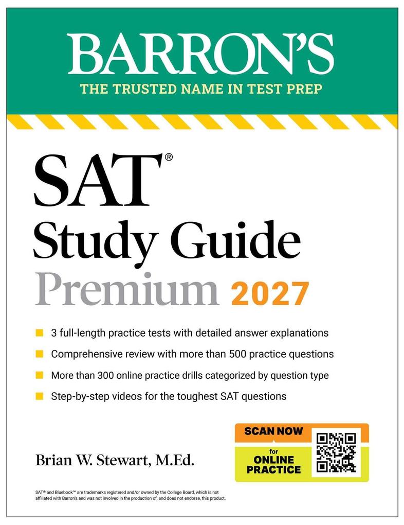 SAT Study Guide Premium 2027: 3 Practice Tests + Comprehensive Review + Online Practice and Video Lessons