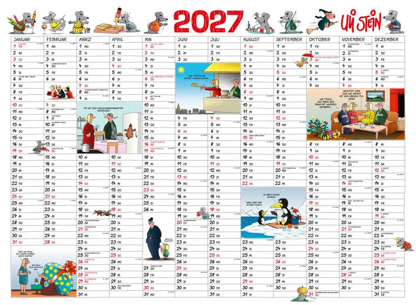 Uli Stein Jahresplaner 2027: Posterkalender