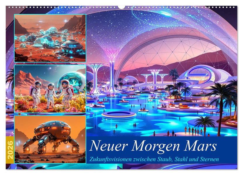 Neuer Morgen Mars (Wandkalender 2026 DIN A2 quer) CALVENDO Monatskalender