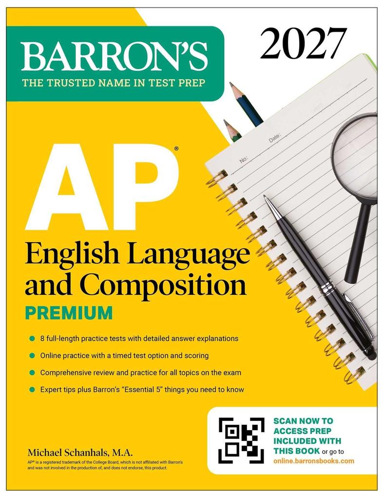 AP English Language and Composition Premium 2027: Prep Book with 8 Practice Tests + Online Practice