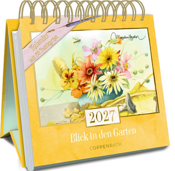 Kalender mit 53 Postkarten 2027 - Blick in den Garten