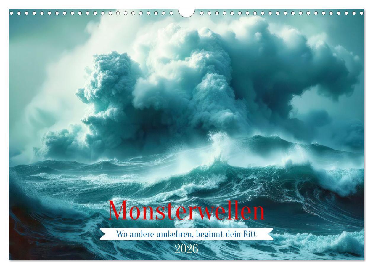 Monsterwellen (Wandkalender 2026 DIN A3 quer) CALVENDO Monatskalender