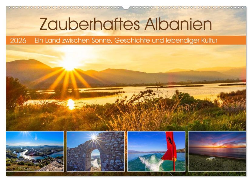 Zauberhaftes Albanien (Wandkalender 2026 DIN A2 quer) CALVENDO Monatskalender