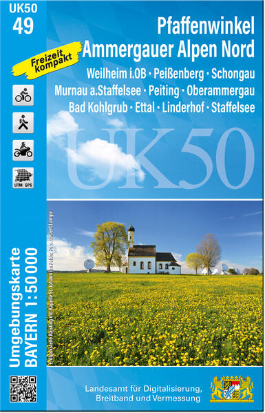 UK50-49 Pfaffenwinkel Ammergauer Alpen Nord (Umgebungskarte 1:50000)