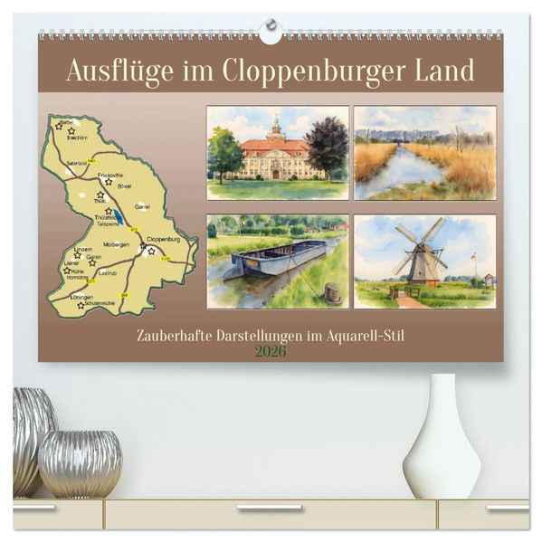 Ausflüge im Cloppenburger Land (hochwertiger Premium Wandkalender 2026 DIN A2 quer) Kunstdruck in Hochglanz