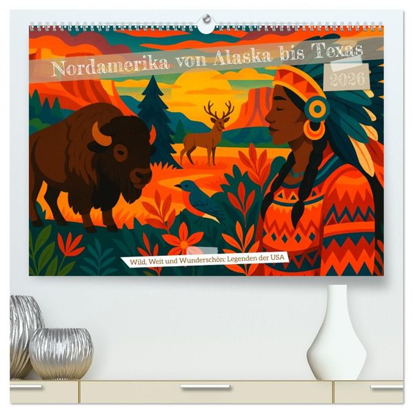 Nordamerika von Alaska bis Texas - Wild Weit und Wunderschön (hochwertiger Premium Wandkalender 2026 DIN A2 quer) Kunstdruck in Hochglanz