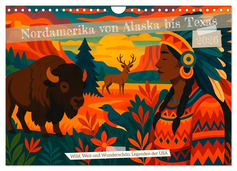 Nordamerika von Alaska bis Texas - Wild Weit und Wunderschön (Wandkalender 2026 DIN A4 quer) CALVENDO Monatskalender