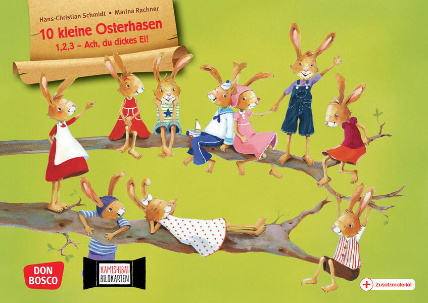10 kleine Osterhasen. 123 - Ach du dickes Ei! Kamishibai Bildkartenset