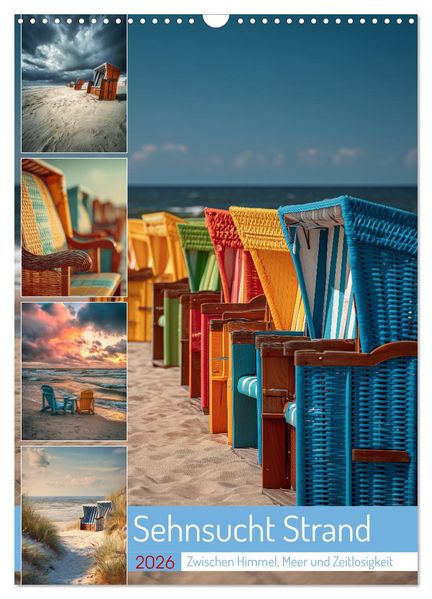Sehnsucht Strand (Wandkalender 2026 DIN A3 hoch) CALVENDO Monatskalender