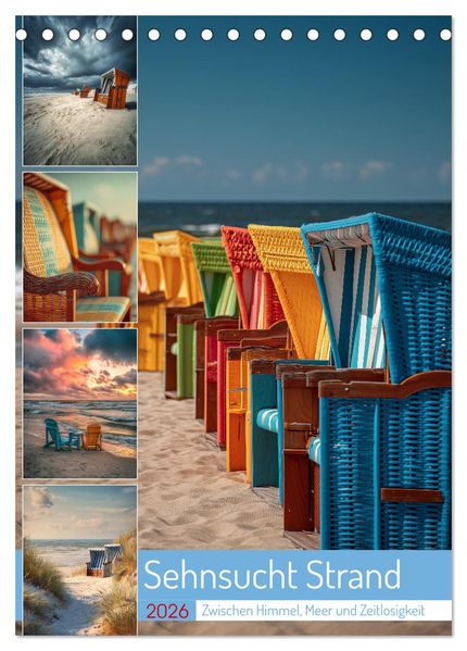 Sehnsucht Strand (Tischkalender 2026 DIN A5 hoch) CALVENDO Monatskalender