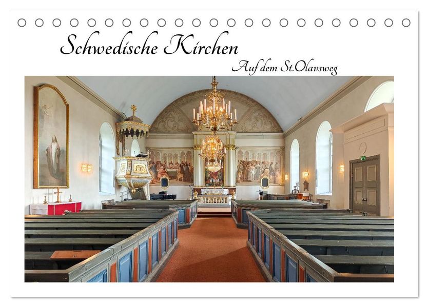 Schwedische Kirchen auf dem St.Olavsweg (Tischkalender 2026 DIN A5 quer) CALVENDO Monatskalender