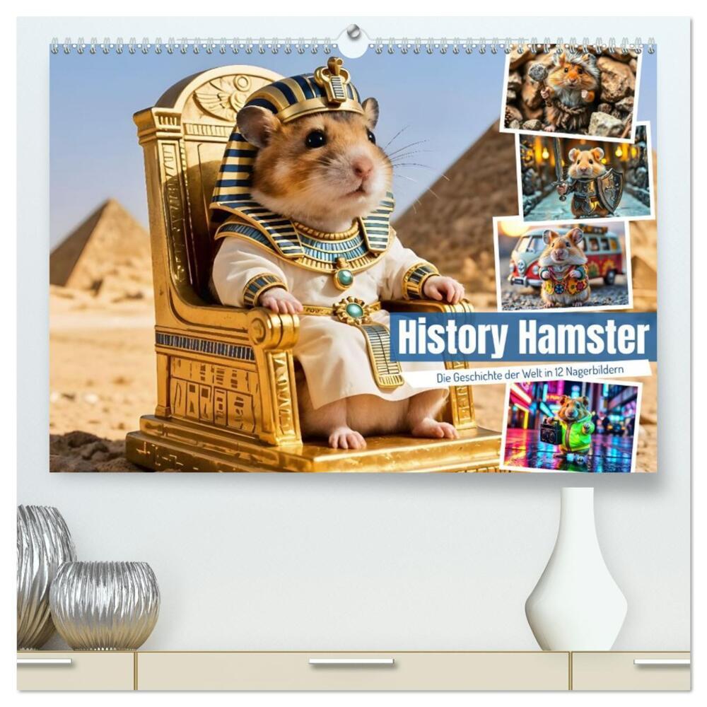 History Hamster - Die Geschichte der Welt in 12 Nagerbildern (hochwertiger Premium Wandkalender 2026 DIN A2 quer) Kunstdruck in Hochglanz